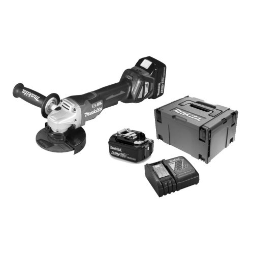 Meuleuse 18V à variateur 125mm + 2 batteries 5Ah + chargeur + coffret MAKPAC - MAKITA - DGA517RTJ pas cher