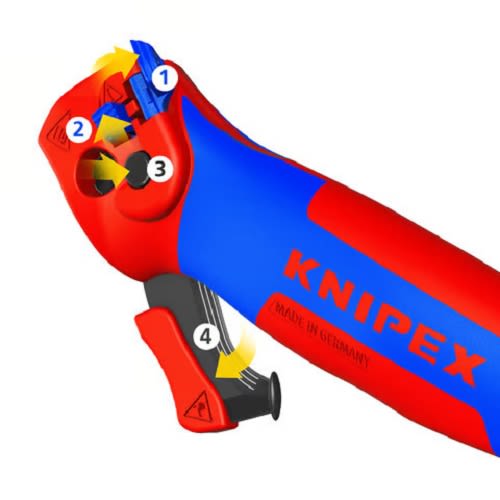 Couteau à dégainer avec sabot de guidage KNIPEX 16 50 145 SB photo du produit Secondaire 1 L