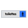 Plaque toilettes hommes en plexi couleur 170x45mm - NOVAP - 4036489 pas cher