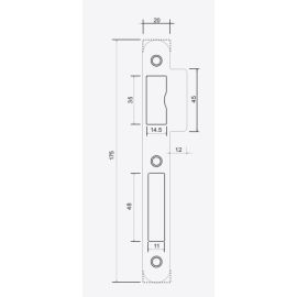 Gâche pour serrure 725 finition inox - MARQUES - 1725H00016 pas cher Principale M