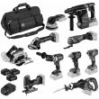 Pack 10 outils 18V + 3 batterie 5Ah Li-Ion + chargeur + sac à outils - BOSCH - 0615A5004G pas cher