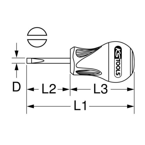 Tournevis ULTIMATEPLUS Tom Pouce fente 38 x 5 mm KS TOOLS 922.6081 photo du produit Secondaire 1 L