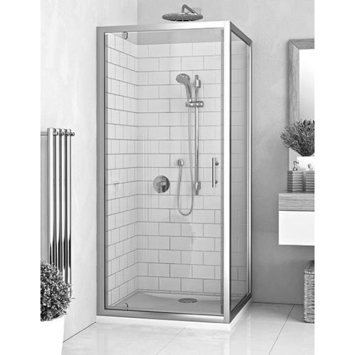 Paroi de douche fixe avec porte réversible verre clair EI FIX EQUI - ROTH - 1406000051 pas cher