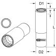 Douille 12 pans 3/8'' en chrome vanadium version longue 7/16'' KS TOOLS 917.3984 photo du produit Secondaire 1 S