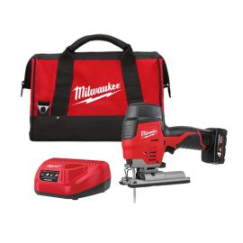 Scies sauteuse poignée pommeau 12V Milwaukee M12 JS-402B + 2 batteries 4 ah + chargeur + sac de transport - 4933441700 photo du produit Principale M
