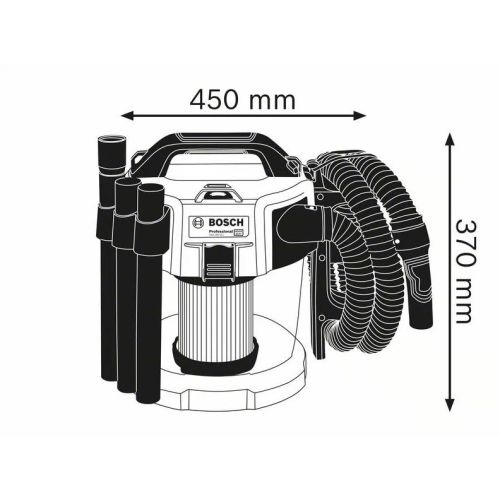 Aspirateur sans fil Bosch GAS 18V-10 L Professional avec tuyau (sans batterie ni chargeur) photo du produit Secondaire 1 L