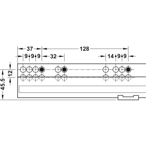 Paire de coulisses Matrix 550mm avec amortisseur + 2 attaches - 433.03.656 pas cher Secondaire 3 L