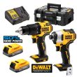 Pack de 2 outils 18V POWERSTAK (DCD709/DCF809) + 2 batteries 1,7Ah + chargeur + coffret T-STAK - DEWALT - DCK2062E2T-QW pas cher