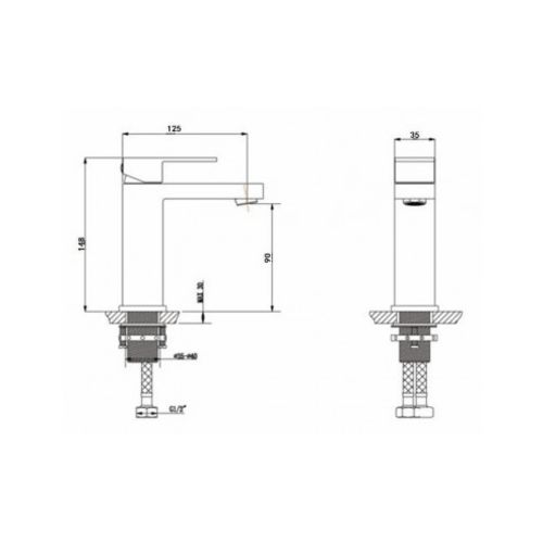 Mitigeur de lavabo Hudor HALYS doré - 3 701 394 911 206 photo du produit Secondaire 1 L