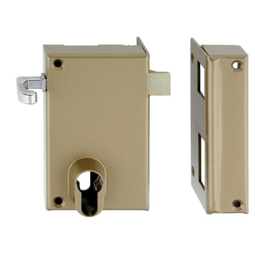 Coffre monopoint en applique pour cylindre européen vertical tirage droite doré photo du produit Secondaire 1 L