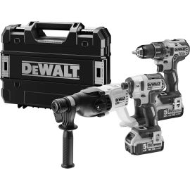 Pack de 3 outils 18V Dewalt (DCD791/DCF887/DCH133) + 2 batteries 5 Ah + chargeur + coffret T-STAK pas cher Principale M