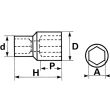 Douilles 1'' 6 pans 46 mm SAM OUTILLAGE M-46 photo du produit Secondaire 1 S