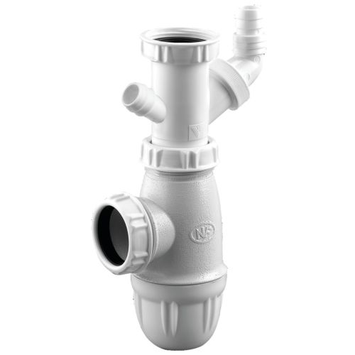 Siphon evier avec piquage lave-linge et trop-plein - VALENTIN - 75220000100 pas cher