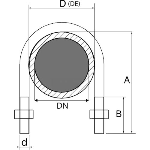 Etrier fileté zingué 77 pour tube ISO avec écrous boîte de 5 - ACTON - 3375077 pas cher Secondaire 1 L