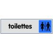 Plaque toilettes H/F en plexi couleur  170x45mm - NOVAP - 4033686 pas cher