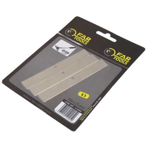 3 lames de rechange 100 x 15 mm pour grattoir plat FARTOOLS 212005 photo du produit Principale L