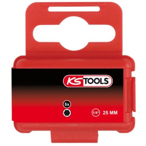 Boîte de 5 embouts de vissage 6 pans L 25 mm 1/4 '' 2 mm KS TOOLS 911.3561 photo du produit Secondaire 2 L