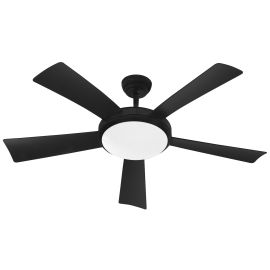 Ventilateur de plafond RÉTRO INDUS WALLIS 38 W Farelek 132 cm noir - 112433 pas cher Principale M