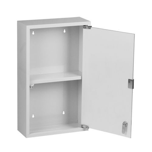 Armoire à pharmacie avec porte miroir GoodHome Saranda métal blanc L. 30 x  H. 60 x P. 20 cm