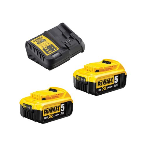 Pack 2 batteries 18 V XR 5 Ah + chargeur multi-voltages DCB115 DEWALT PACKBAT5 photo du produit