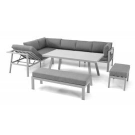 Ensemble repas de jardin ANTALYA 9 places en aluminium gris - DCB Garden - ANTALYA-S1-GRIS pas cher Principale M