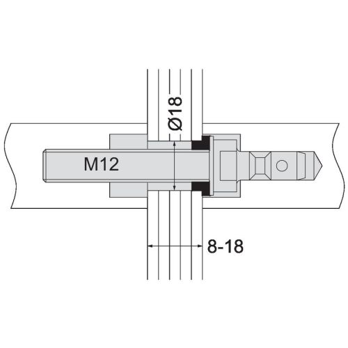 Kit montage double porte en verre NORMBAU 471440 photo du produit Principale L