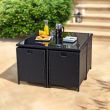 Ensemble repas 5 pièces CUBE DINNING acier noir - M45 pas cher Secondaire 3 S