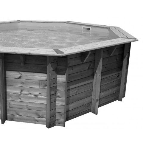 Liner 75/100 PVC gris pour piscine en bois LINEA rectangulaire 500x800 H140cm - UBBINK - 7514923 pas cher Secondaire 1 L