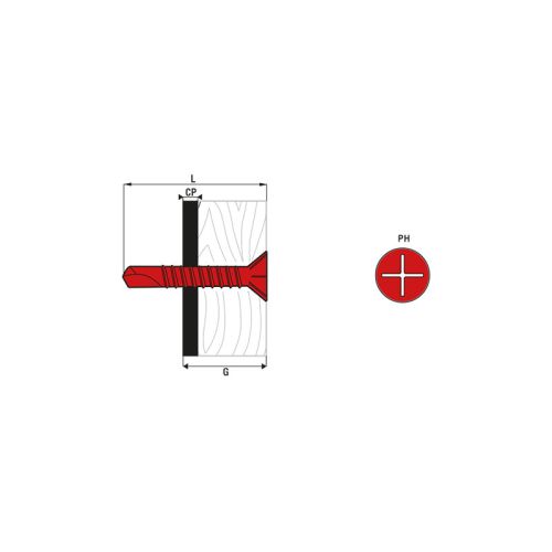 Vis autoperceuse tête fraisée 120° acier zingué blanc - SCELL-IT - TFAC55085 pas cher Secondaire 1 L