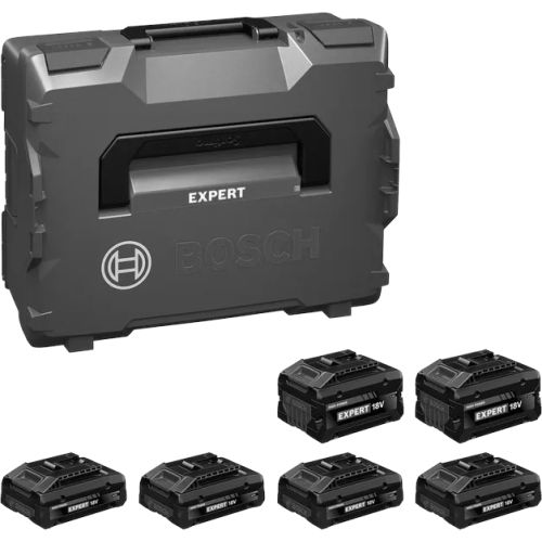 Kit batterie 18V (4 batteries 4Ah EXBA 18V-40 + 2 batteries 8Ah EXBA 18V-80) + coffret L-BOXX - BOSCH EXPERT - 1600A0373G pas cher