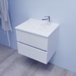 Ensemble meuble CAISSON ROSALY 60cm blanc brillant et plan simple vasque - CUISIBANE - M0RY_60BB pas cher Secondaire 1 S