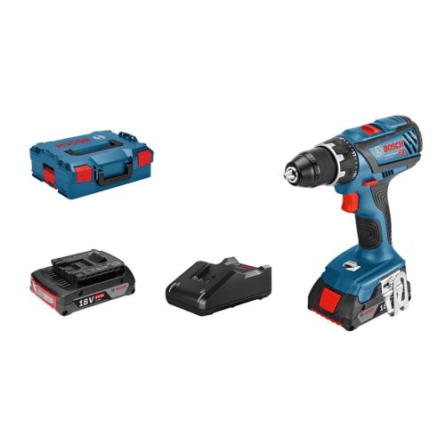 Perceuse-visseuse 18 V GSR 18V-28 + 2 batteries 2 Ah + chargeur + coffret L-BOXX - BOSCH - 06019H4102 photo du produit