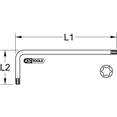 Clé mâle Torx longue idéale pour vis difficilement accessibles T50 KS TOOLS 151.2854 photo du produit Secondaire 1 L