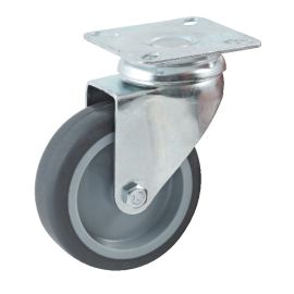 Roulette diam&egrave;tre 75mm caoutchouc gris platine pivotant - AVL - 552831L pas cher Principale M