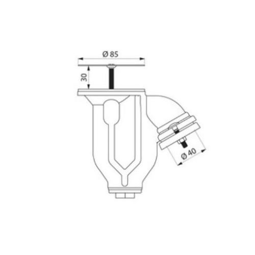 Siphon fonte à grille pour évier - DELABIE - 633000 pas cher Secondaire 1 L