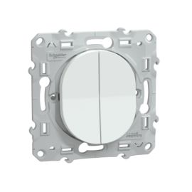Mécanisme combine va-et-vient et poussoir OVALIS Schneider 10 AX blanc - S320285 photo du produit Principale M
