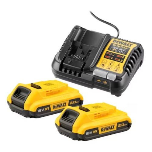 Pack 2 batteries XR 18 V 2 Ah + chargeur DEWALT DCB1104D2-QW photo du produit