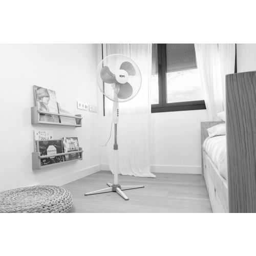 Ventilateur sur pied 45W blanc D.40cm hauteur réglable 105-125cm - EDM - 33500 pas cher Secondaire 3 L