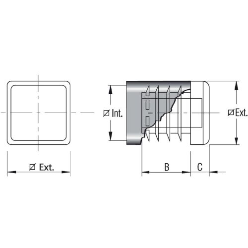 Embout int&eacute;rieur carr&eacute; plastique noir 120x120mm - FORTAPS - 26-120X120 pas cher Secondaire 2 L