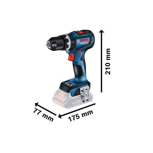 Perceuse-visseuse à percussion 18 V GSB 18V-90 (sans batterie ni chargeur) en boite carton BOSCH 06019K6100 photo du produit Secondaire 1 L