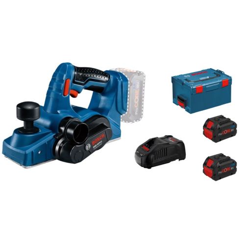 Rabot 18V GHO 18 V-LI + 2 batteries Procore 8Ah + chargeur + coffret L-BOXX BOSCH 06015A030H photo du produit