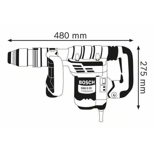 Marteau-piqueur 1150W SDS max GSH 5 CE Professional - BOSCH - 0611321000 pas cher Secondaire 2 L