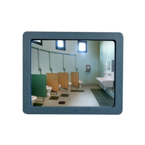 Miroir sanitaire plat 390x490mm bleu - SOCOMIX - MP 54-LUX BLEU pas cher Secondaire 1 L