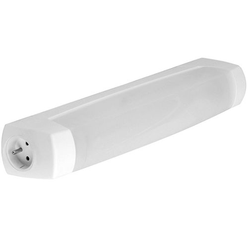 R&eacute;glette salle de bain EO S19 sans source lumineuse blanc SSL avec prise PC 2P+T - LEBENOID - 055214 pas cher