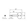 Clé carré mâle pour batteuse en applique 4mm - ROBERT COUILLET - 64.4 pas cher Secondaire 1 S