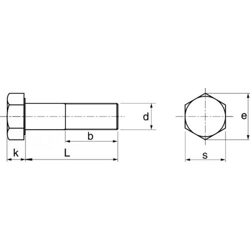 Vis à métaux tête hexagonale inox A2 classe 8.8 DIN 931 filetage partiel 14X80 boîte de 25 - ACTON - 6210214X80 pas cher Secondaire 3 L