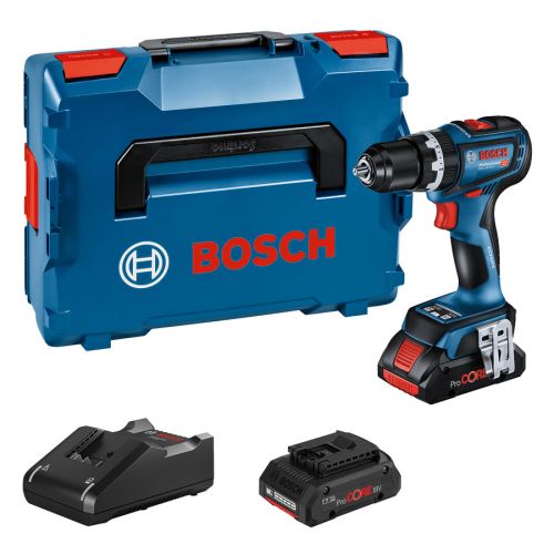 Perceuse-visseuse à percussion 18 V GSB 18V-90 C + 2 batteries Procore 4 Ah + chargeur en coffret L-BOXX BOSCH 06019K6105 photo du produit