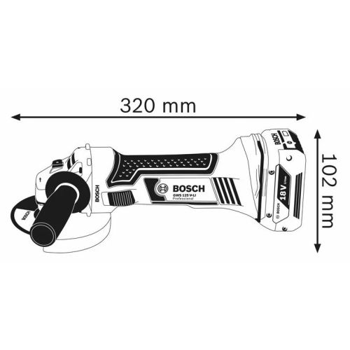 Meuleuse angulaire 18V GWS 18-125 V-LI + 2 batteries 4Ah + chargeur + coffret L-BOXX  - BOSCH - 060193A30Y pas cher Secondaire 1 L