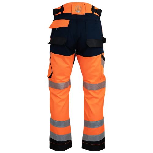Pantalon haute-visibilité Ultrason EJ78+5 stretch orange fluo/bleu foncé T44 - LMA LEBEURRE - 1909-44 pas cher Secondaire 3 L