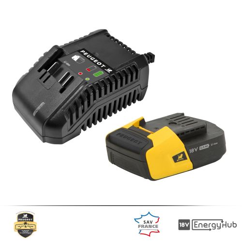 Kit chargeur et batterie 18 V 2 Ah EnergyHub-20 PEUGEOT OUTILLAGE 250630 photo du produit Secondaire 1 L